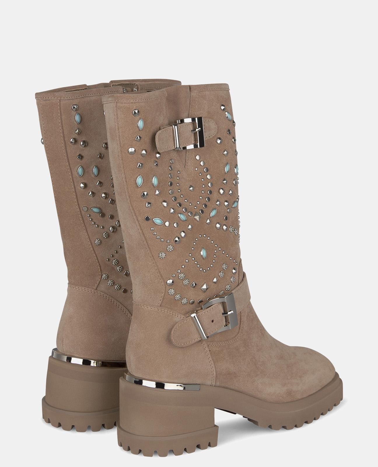 STUDDED STOCKING BOOT