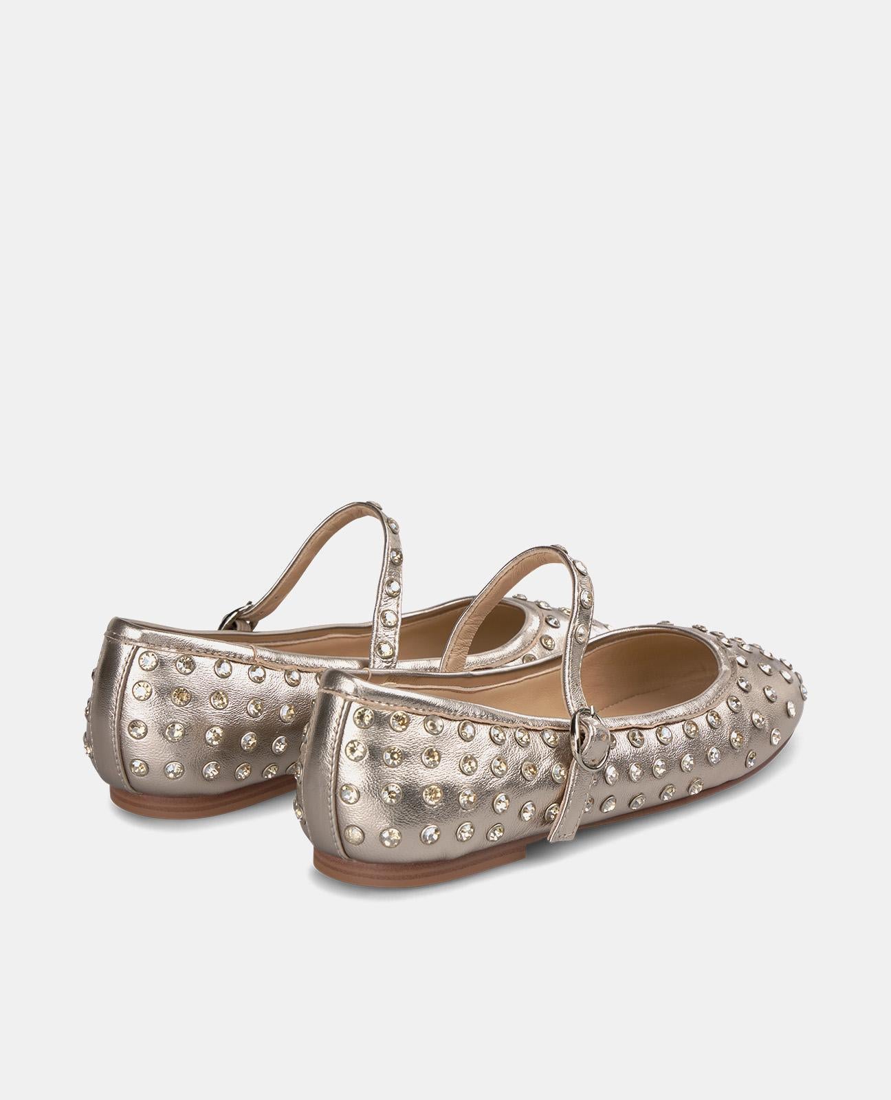 SUEDE BALLERINA WITH STUDS