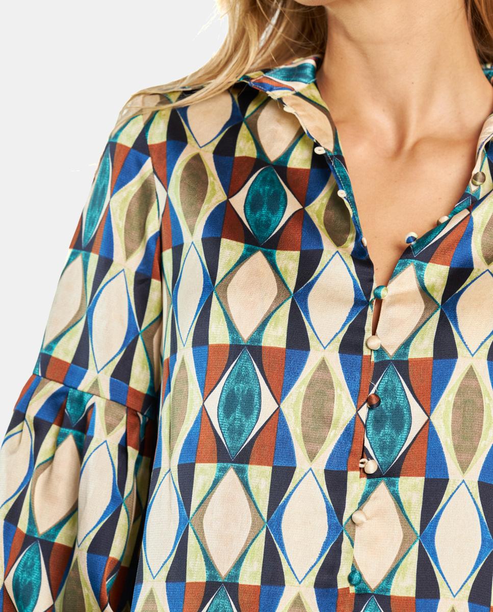 PRINTED SATIN SHIRT