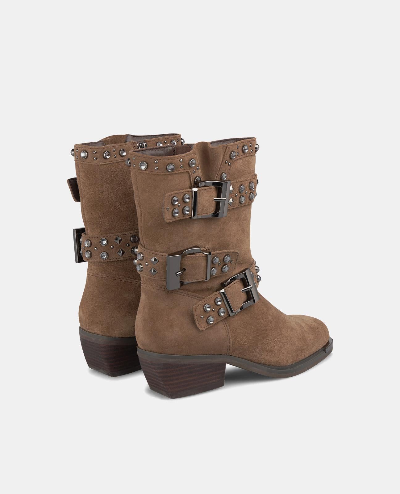 STUDDED AND BUCKLE BOOTIE