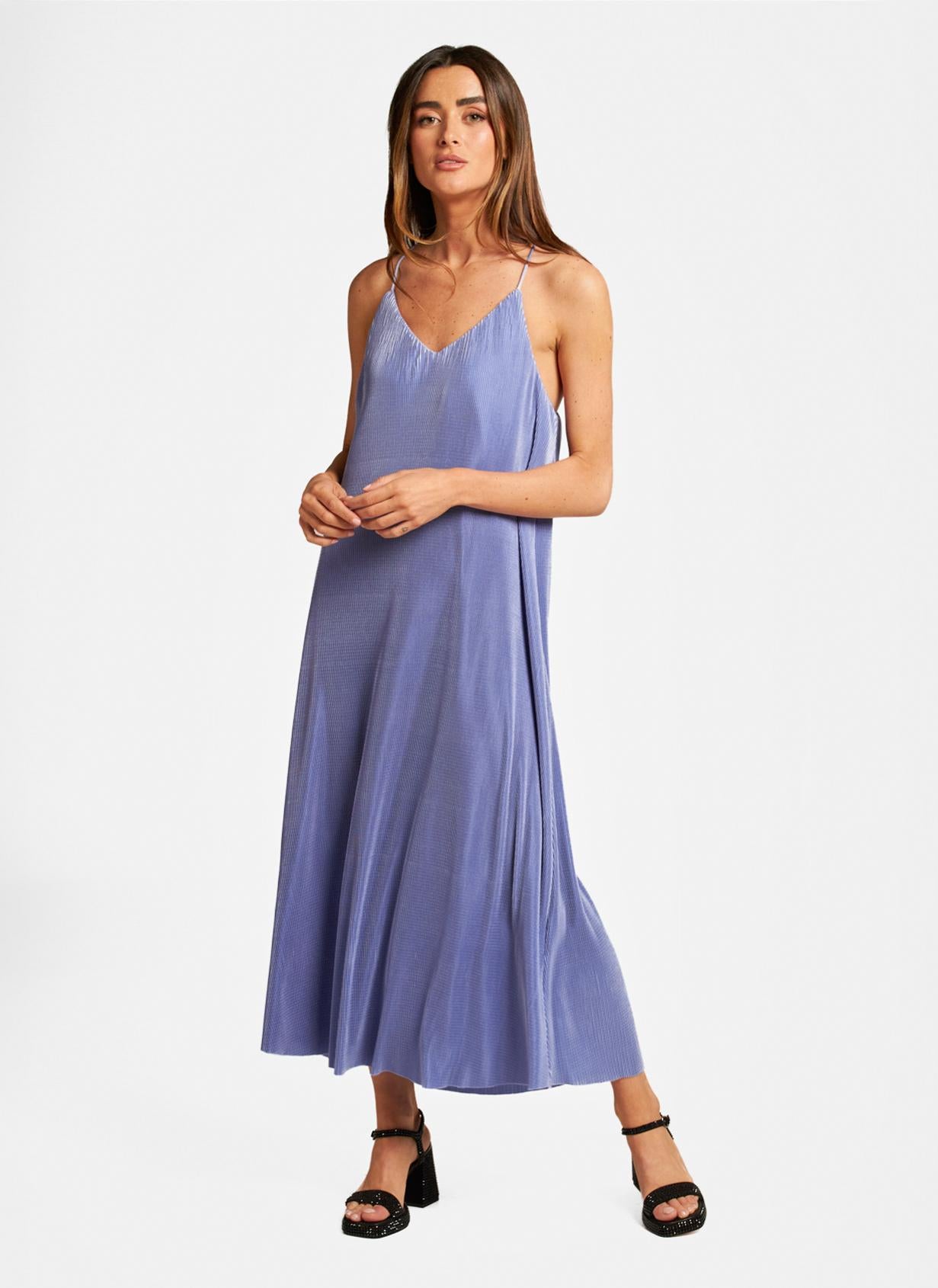 PLEATED MIDI DRESS