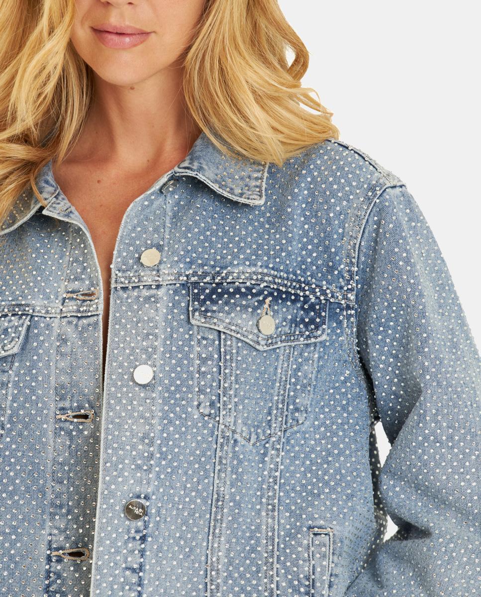 DENIM SHIRT WITH RHINESTONES