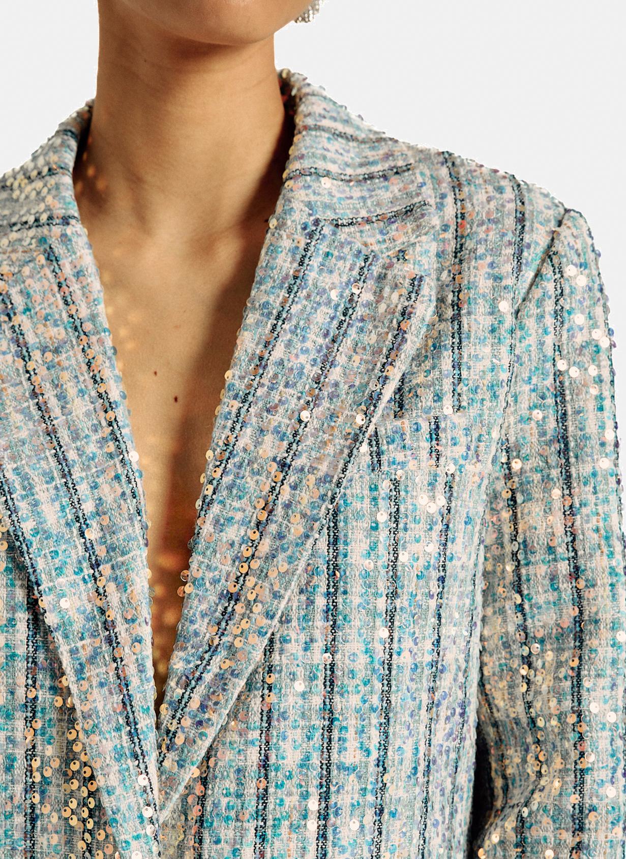 BLAZER À CARREAUX AVEC PAILLETTES