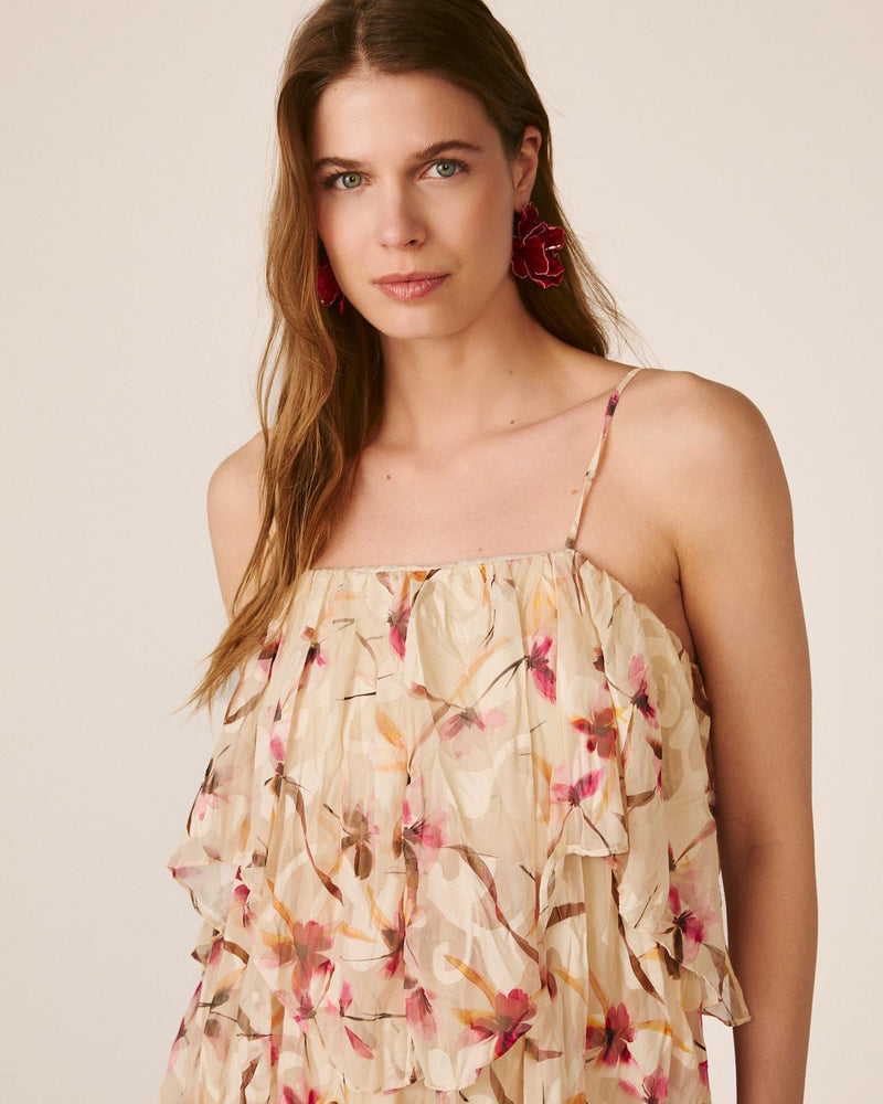 VESTIDO DE GASA FLORAL