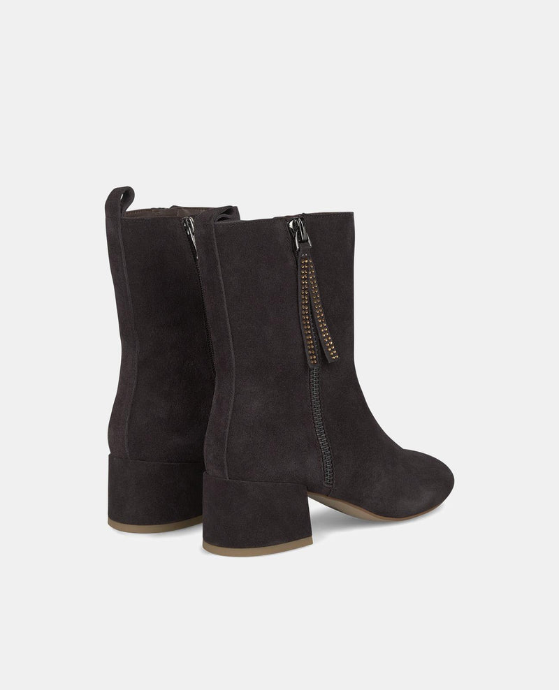 BOTTINES À TALON AVEC FERMETURE ÉCLAIR