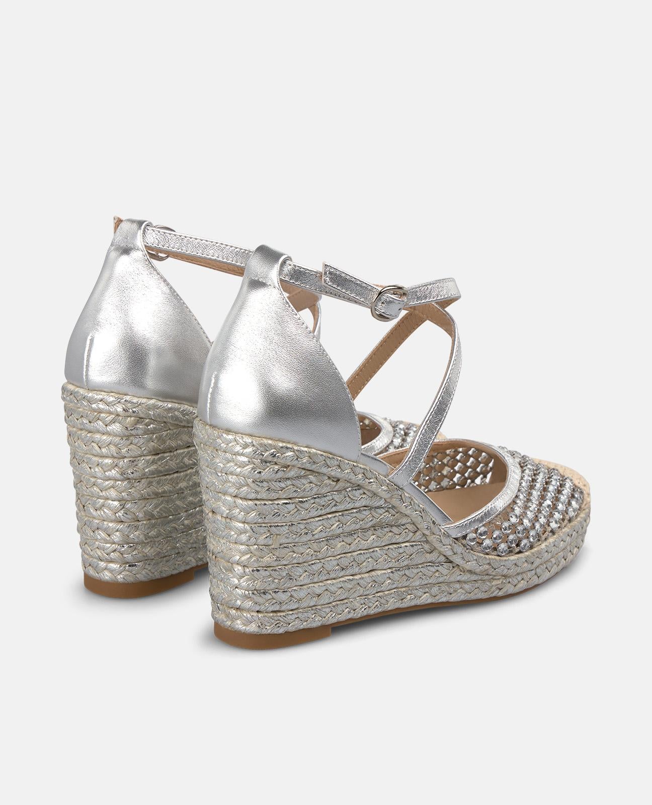 VALENCIAN SANDALS WITH METALLIC MESH