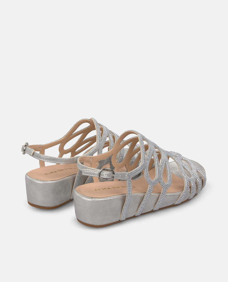 SANDALIA CUBIERTA PEDRERÍA CUÑA