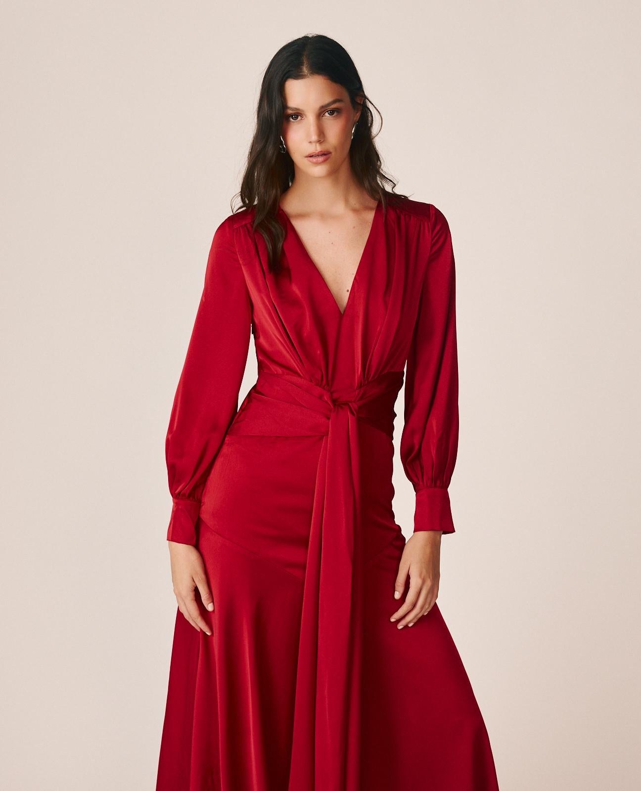 VESTIDO LARGO SATÉN