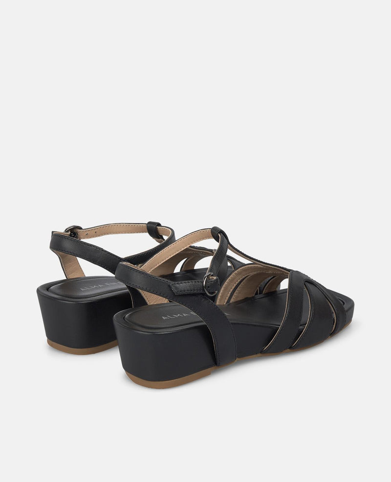 SANDALIA CUÑA CON DOBLE TIRA CRUZADA