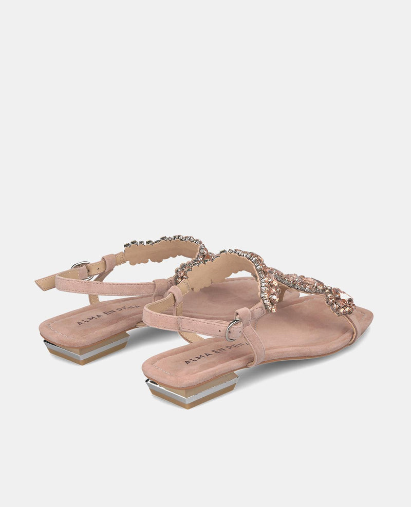 SANDALIA PLANA CON PEDRERÍA