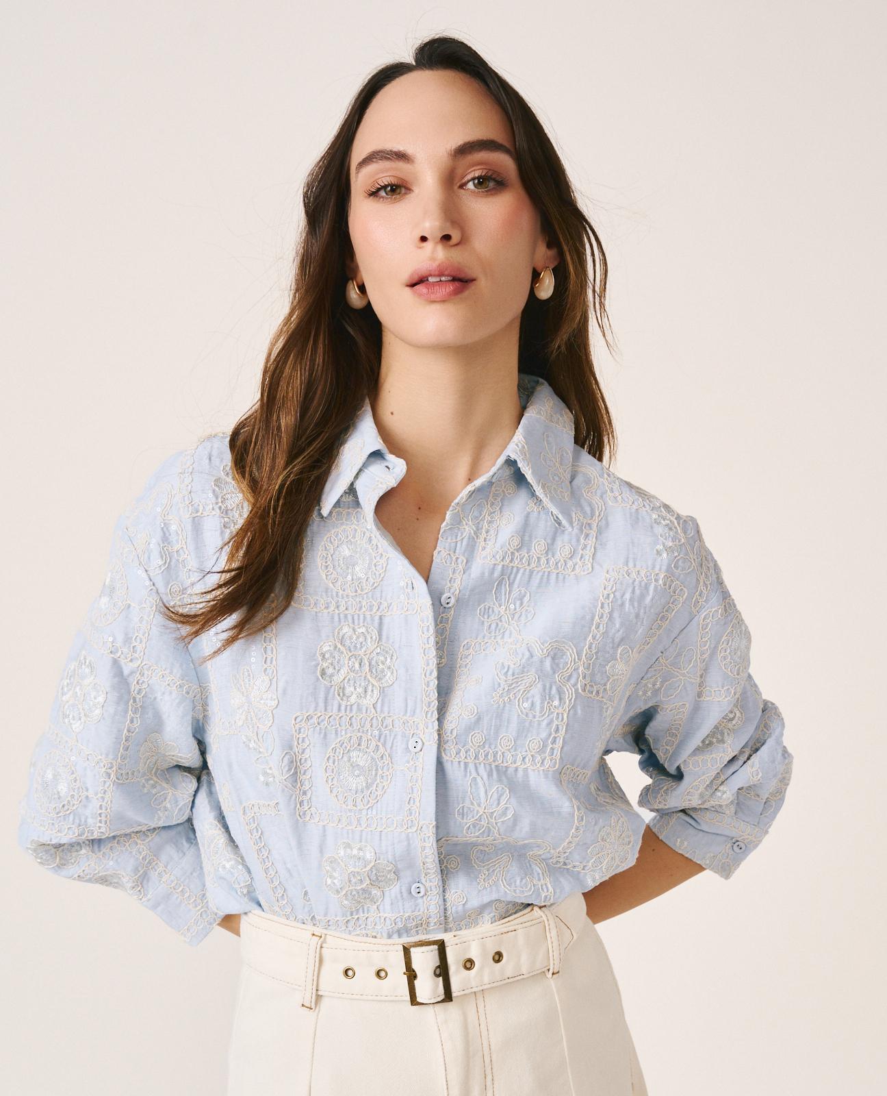 CAMISA BORDADA LENTEJUELAS