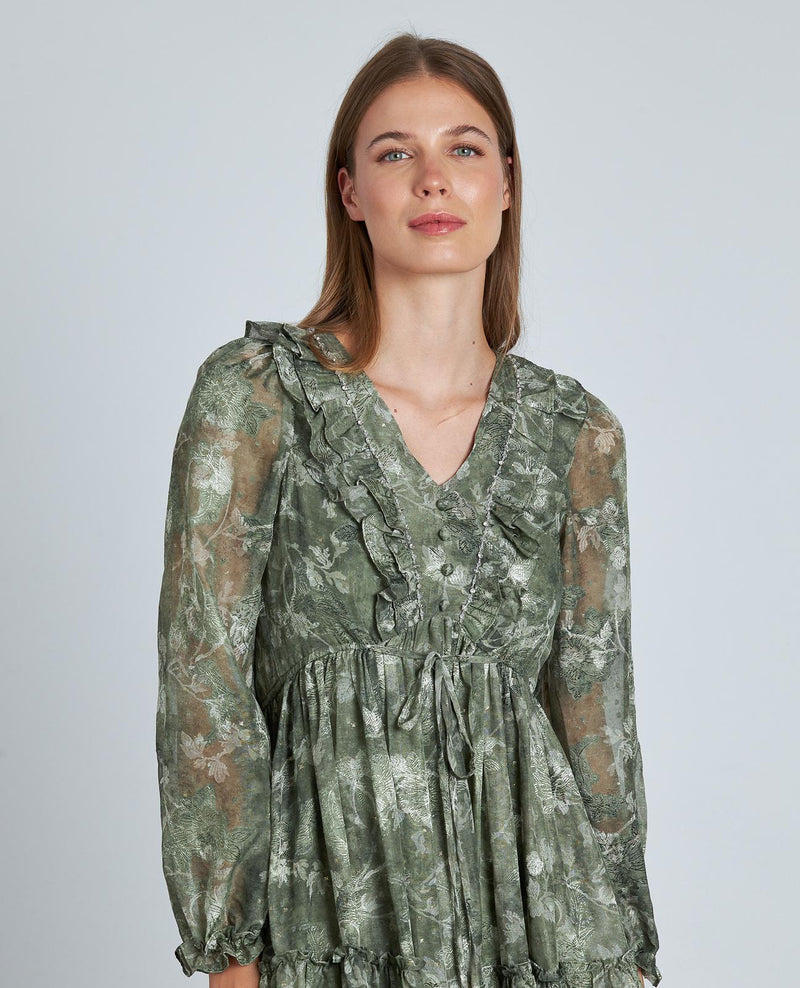 VESTIDO ESTAMPADO CINTURA AJUSTABLE