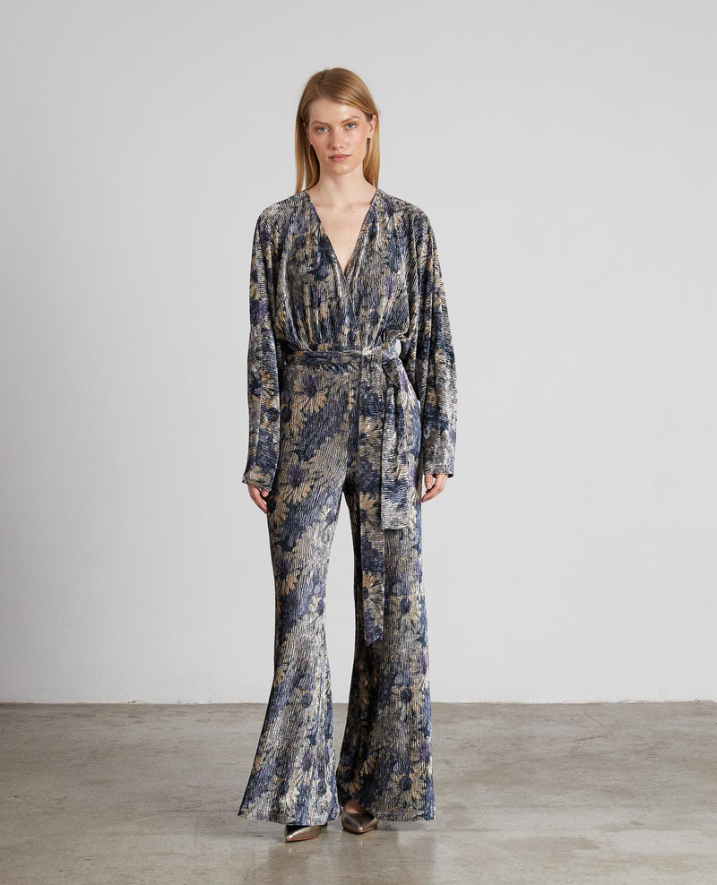 PRINTED RUFFLED JUMPSUIT