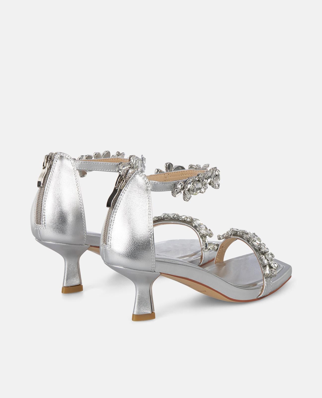 HEELED SANDAL WITH RHINESTONES