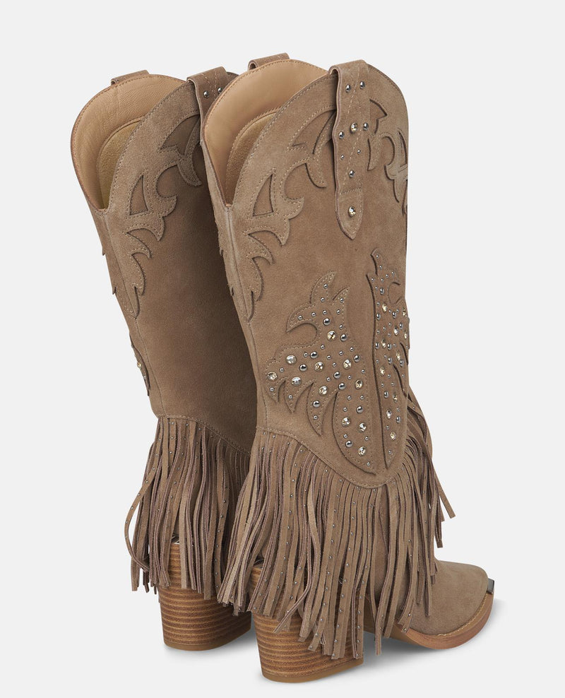 BOTA TACÓN FLECOS TACHAS