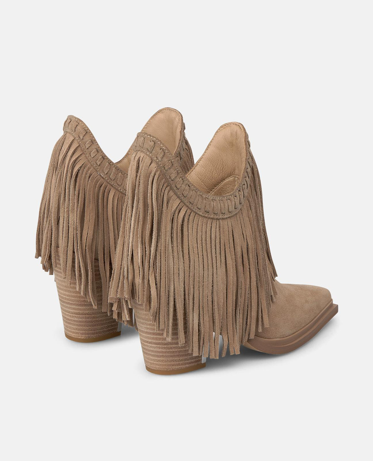 STIVALETTO PELLE DI CINGHIALE CON FRANGE
