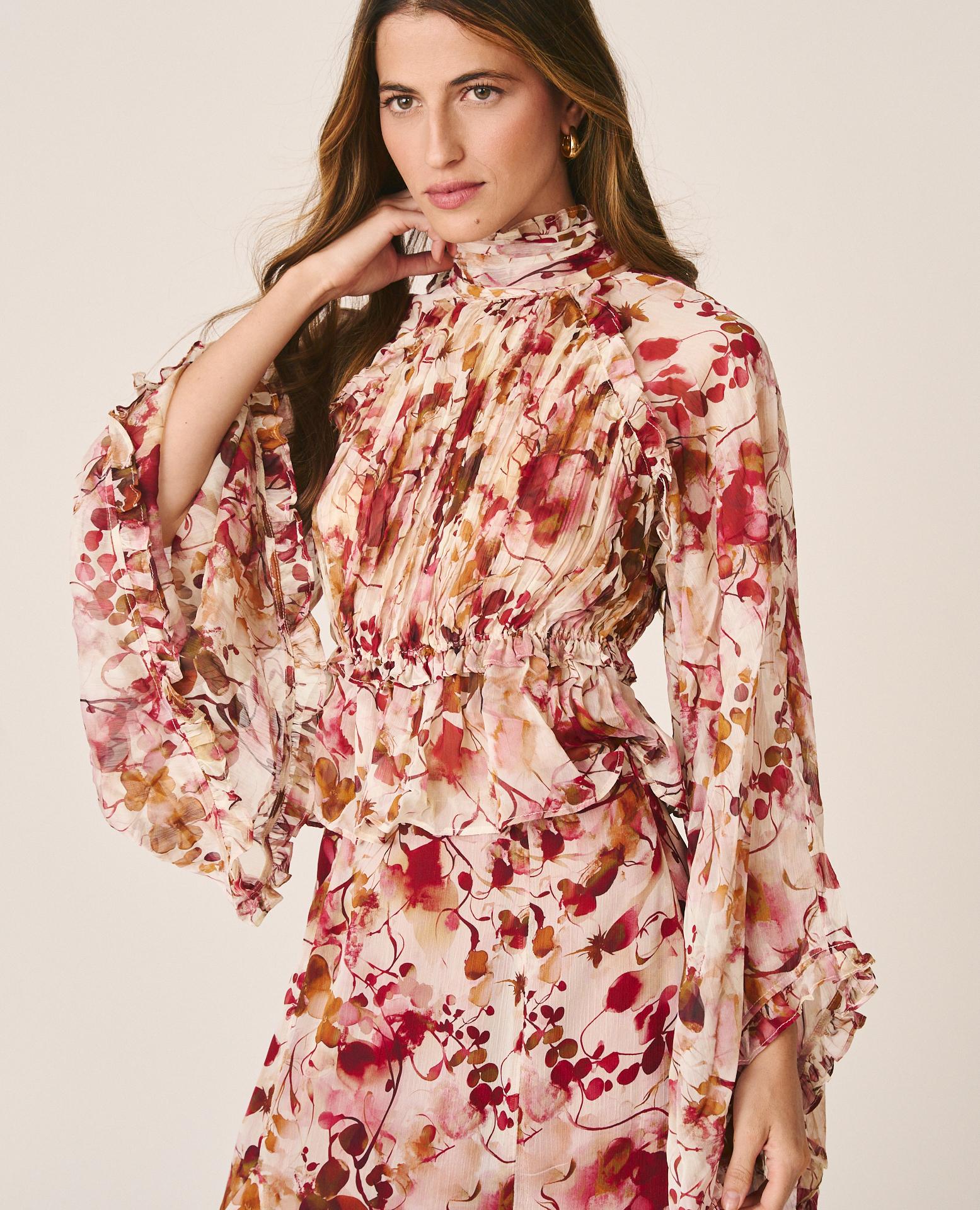 BLUSA PLISADA FLORAL