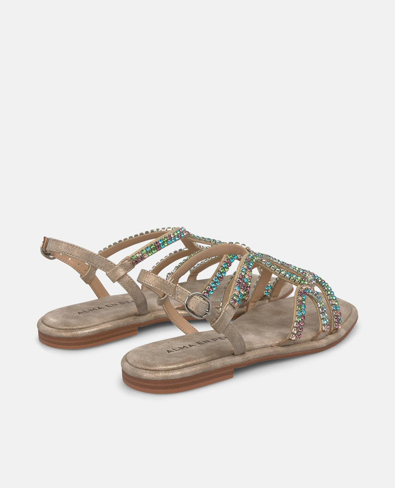 SANDALIA PLANA DEDO TIRAS ENTRELAZADAS