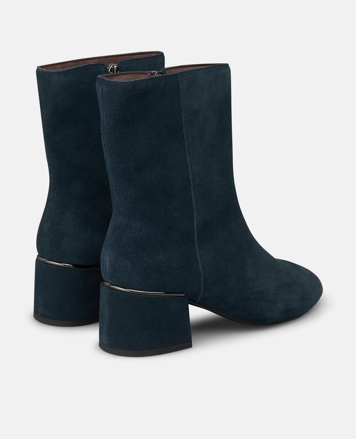SUEDE ANKLE BOOTS WITH A ZIPPER CLOSURE