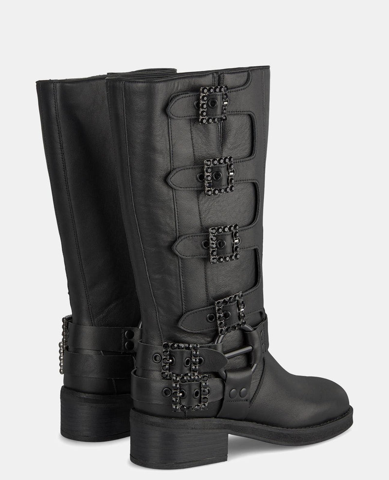 BIKERSTIEFEL MIT STRASSSTEINEN