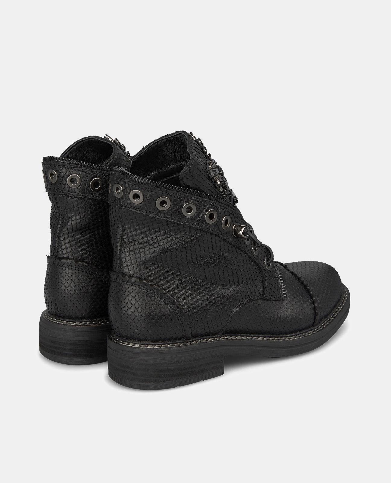 BOTTINES ZIPPÉES AVEC STRASS