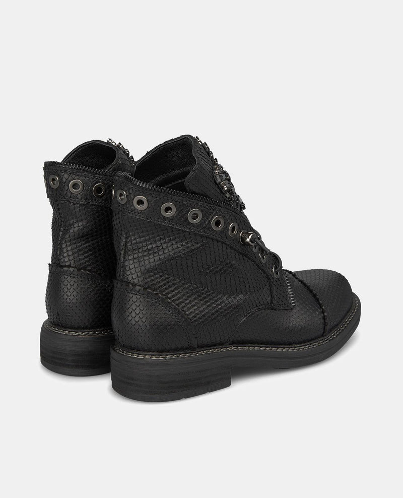 BOTTINES ZIPPÉES AVEC STRASS