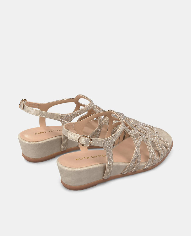 SANDALIA CUÑA MEDIA ABALORIOS