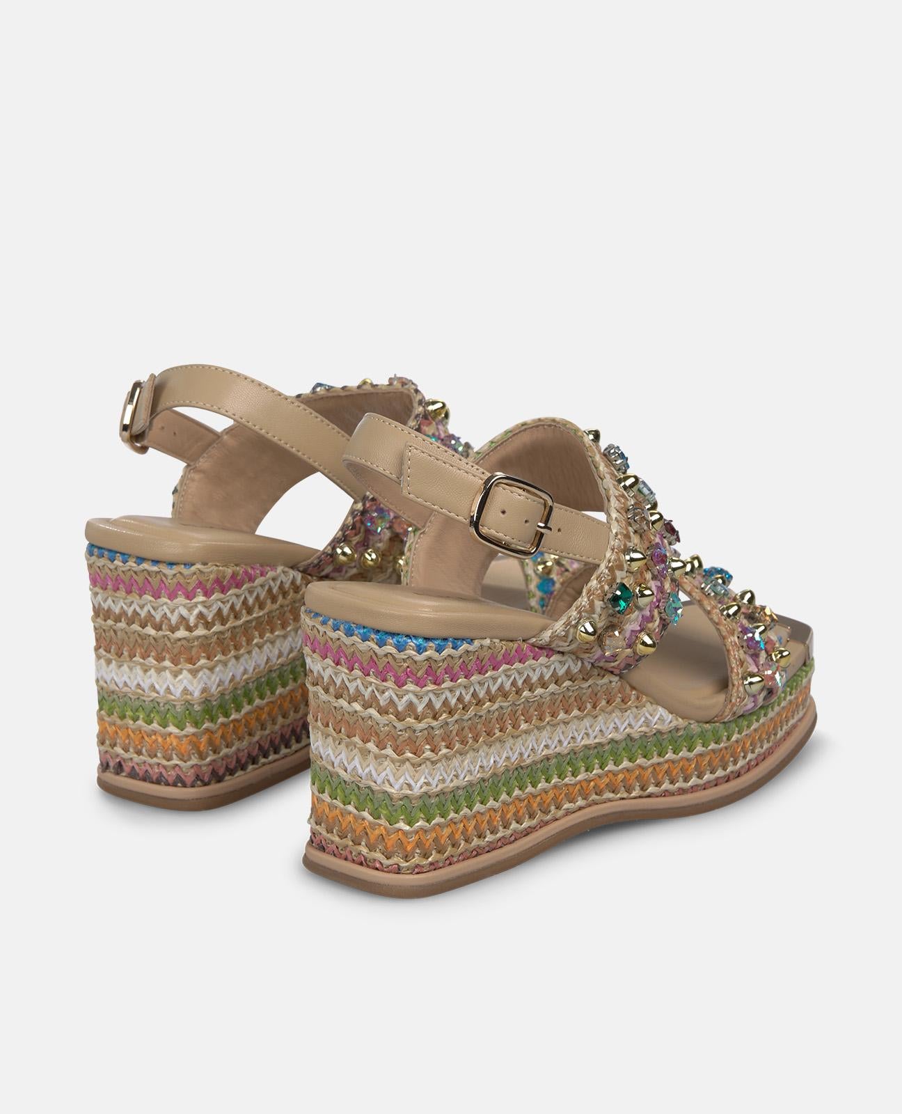 SANDALIA MULTICOLOR DE ESPARTO