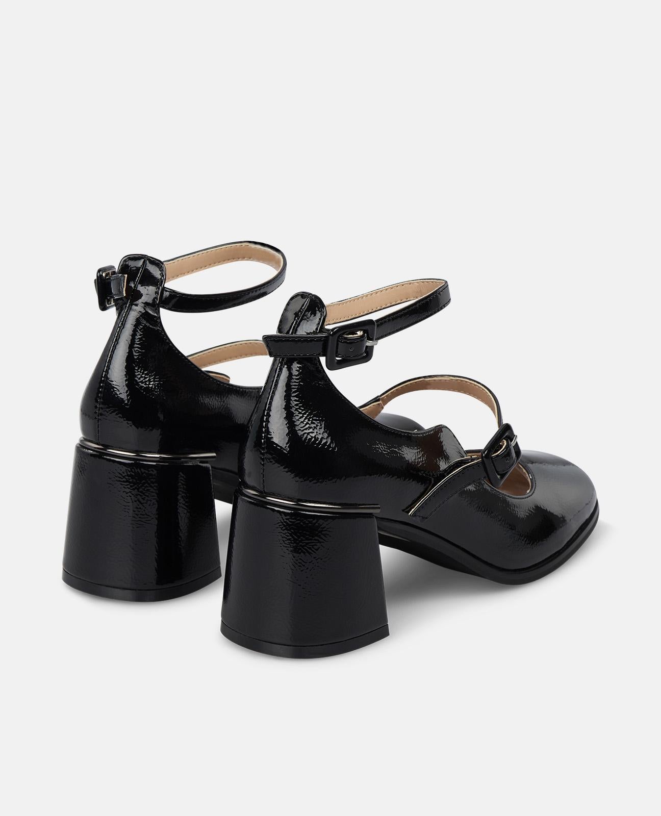 ZAPATO TACÓN ANCHO HEBILLAS