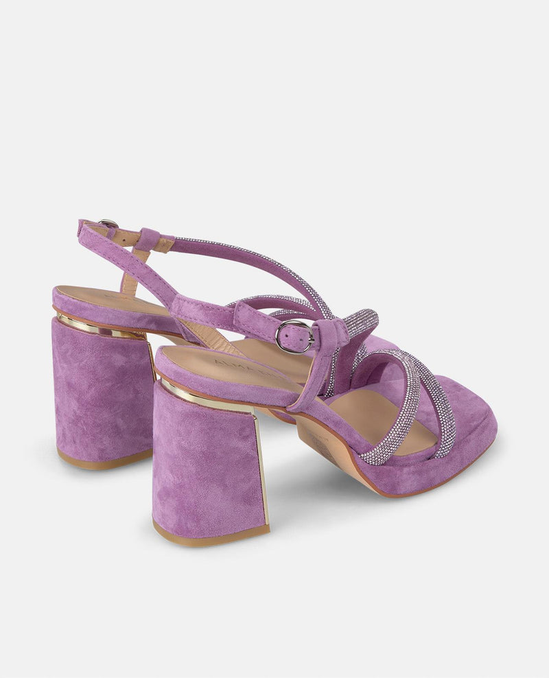 SANDÁLIA DE STRASS COM SALTO