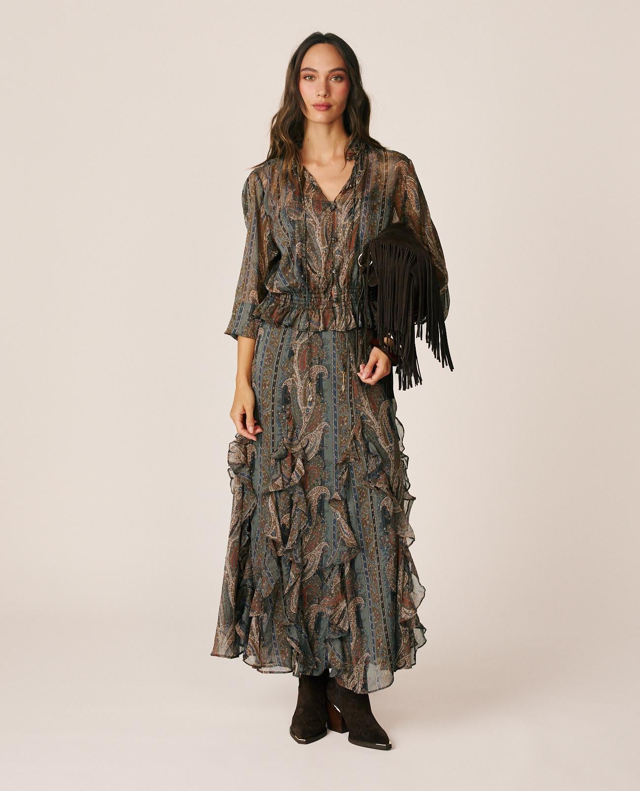 FALDA LARGA PAISLEY