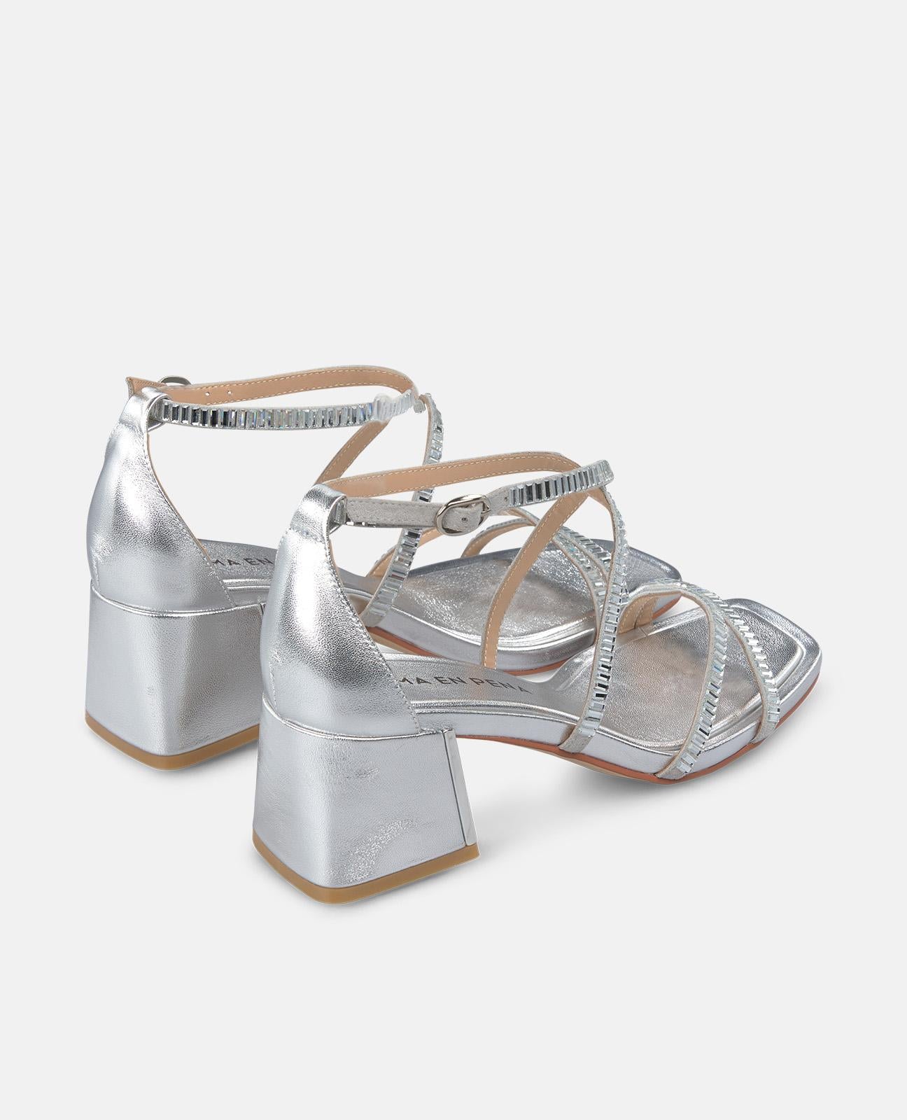 CRYSTAL STRAPS HEEL SANDAL