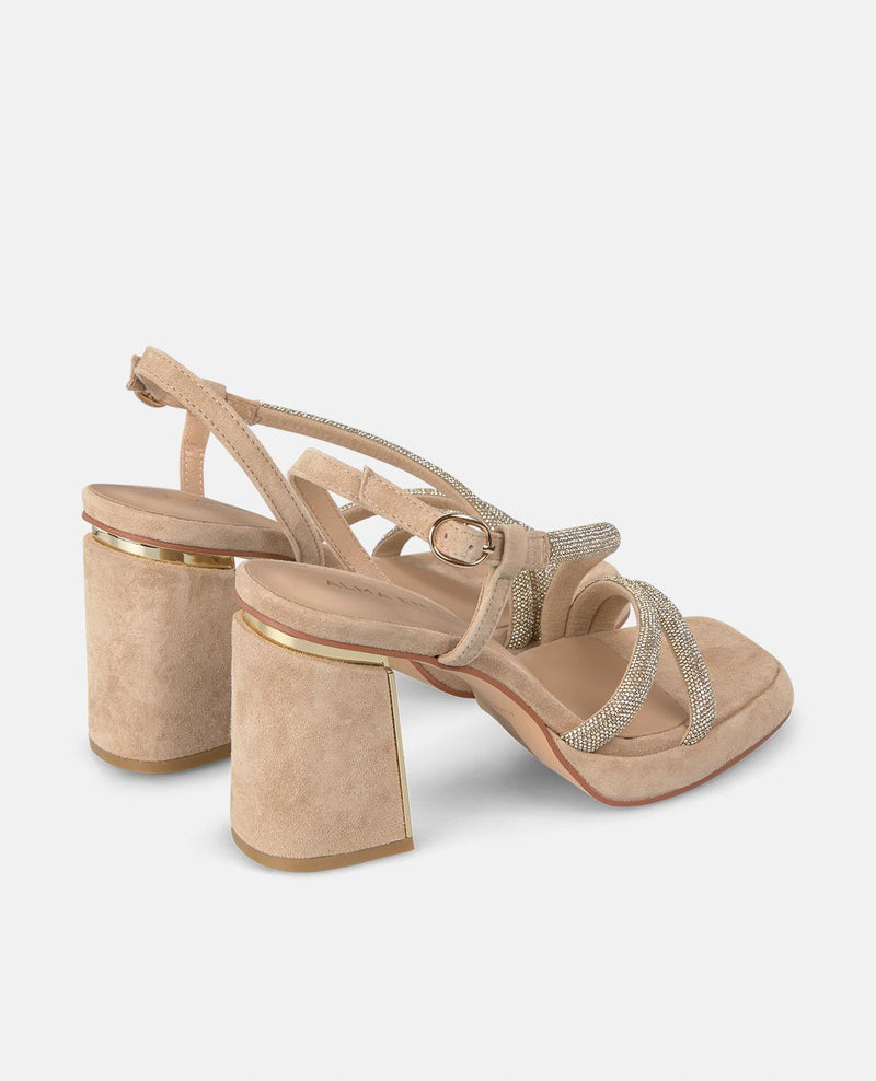 SANDÁLIA DE STRASS COM SALTO