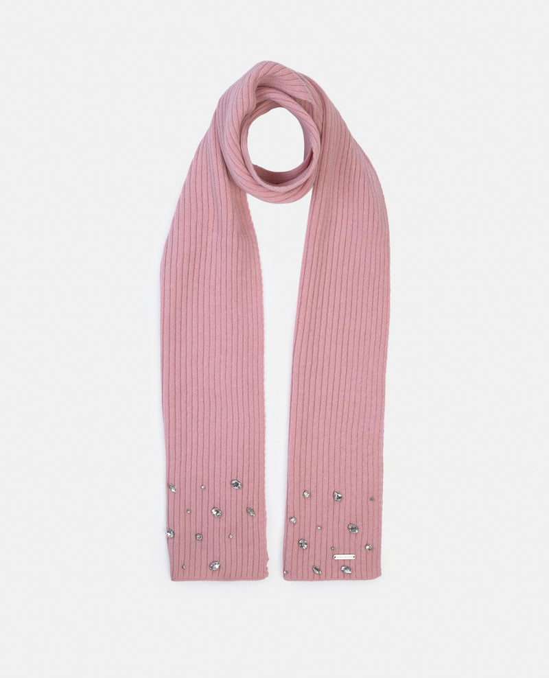 BUFANDA PUNTO ABALORIOS ROSA