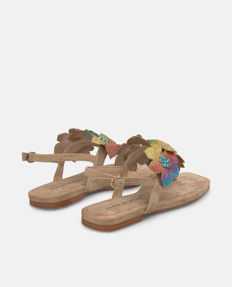 SANDALIA PLANA TIRA FLORES