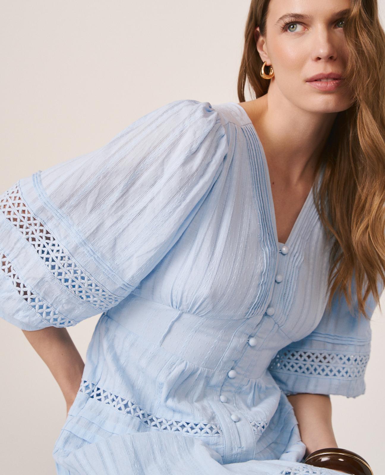 VESTIDO MANGA ABLUSADA