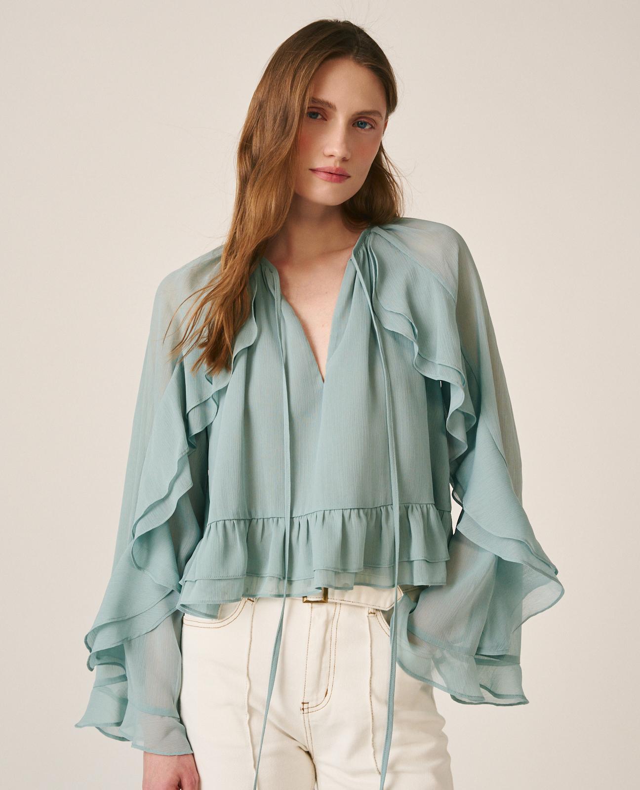 BLUSA MANGA VOLANTES