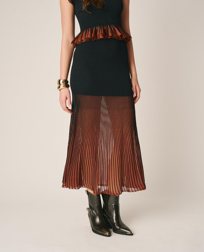 SEMI-TRANSPARENT METALLIZED SKIRT