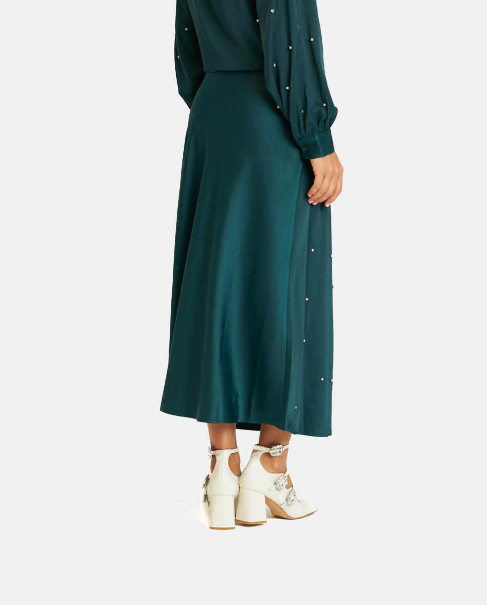 SAIA COMPRIDA DE CETIM COM BRILHANTES