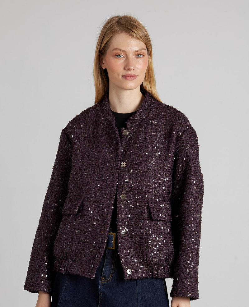 SEQUINED BOMBER JACKET