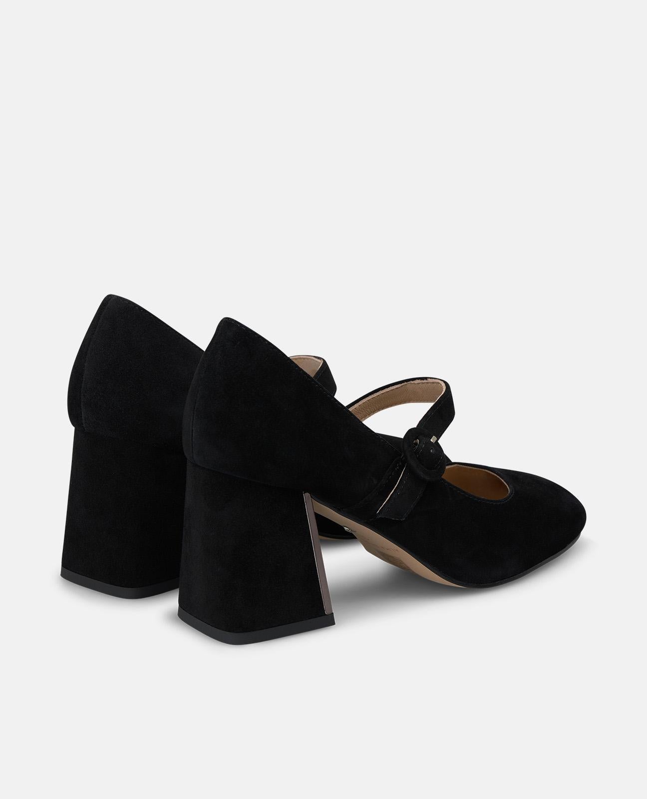 ZAPATO TACÓN DE ANTE CON HEBILLA