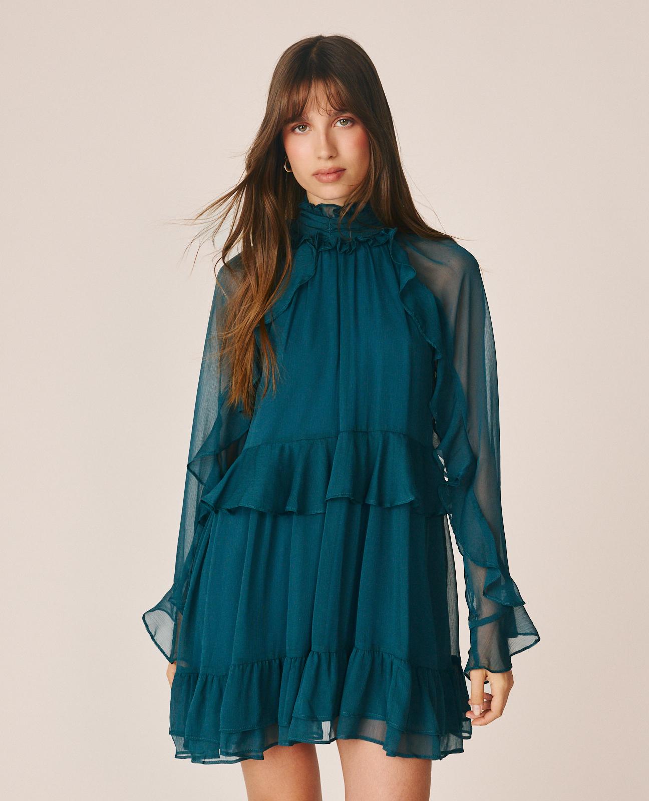 VESTIDO MINI CON VOLANTES