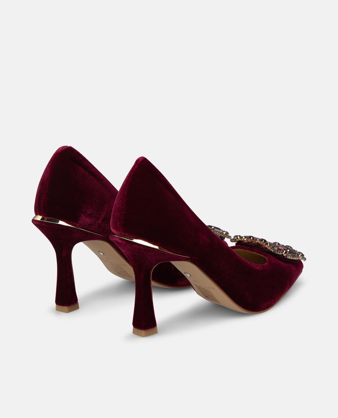 ZAPATO TACÓN ANTE CON FLOR