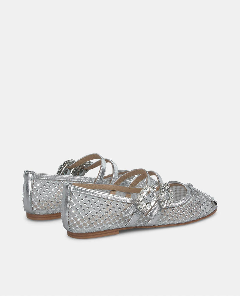 BALLERINE ROUGE BOUCLES STRASS