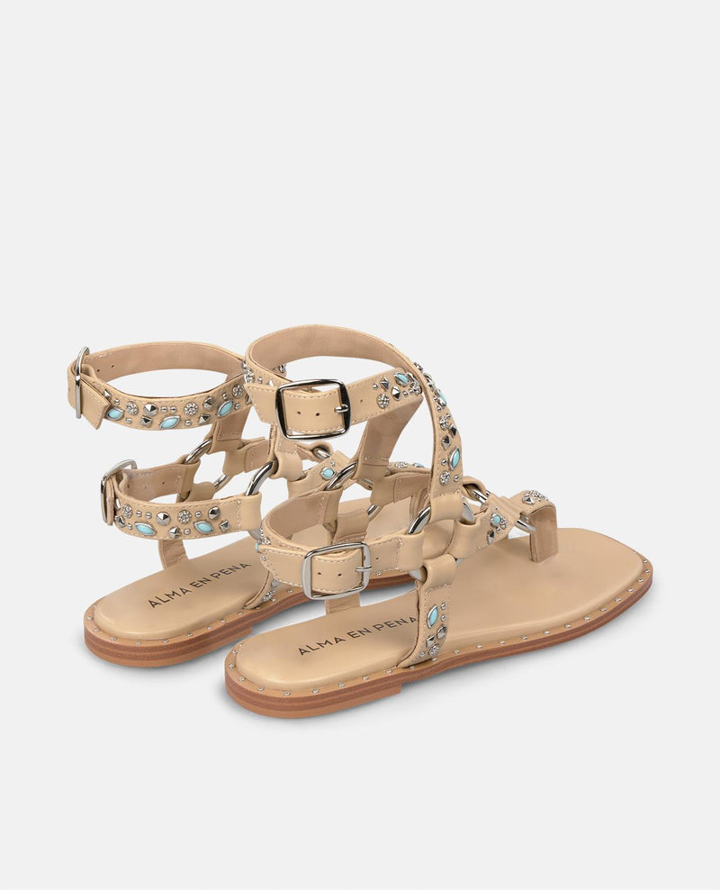 STUDDED TOE SANDAL