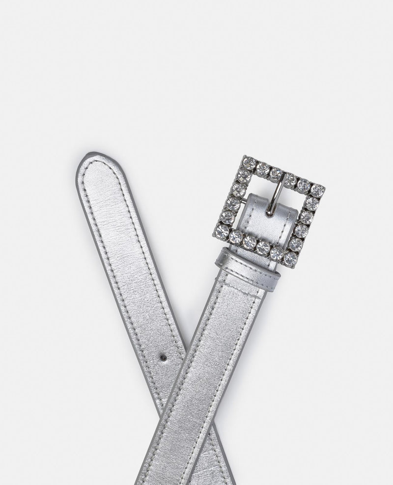 BUCKLE BELT WITH RHINESTONES