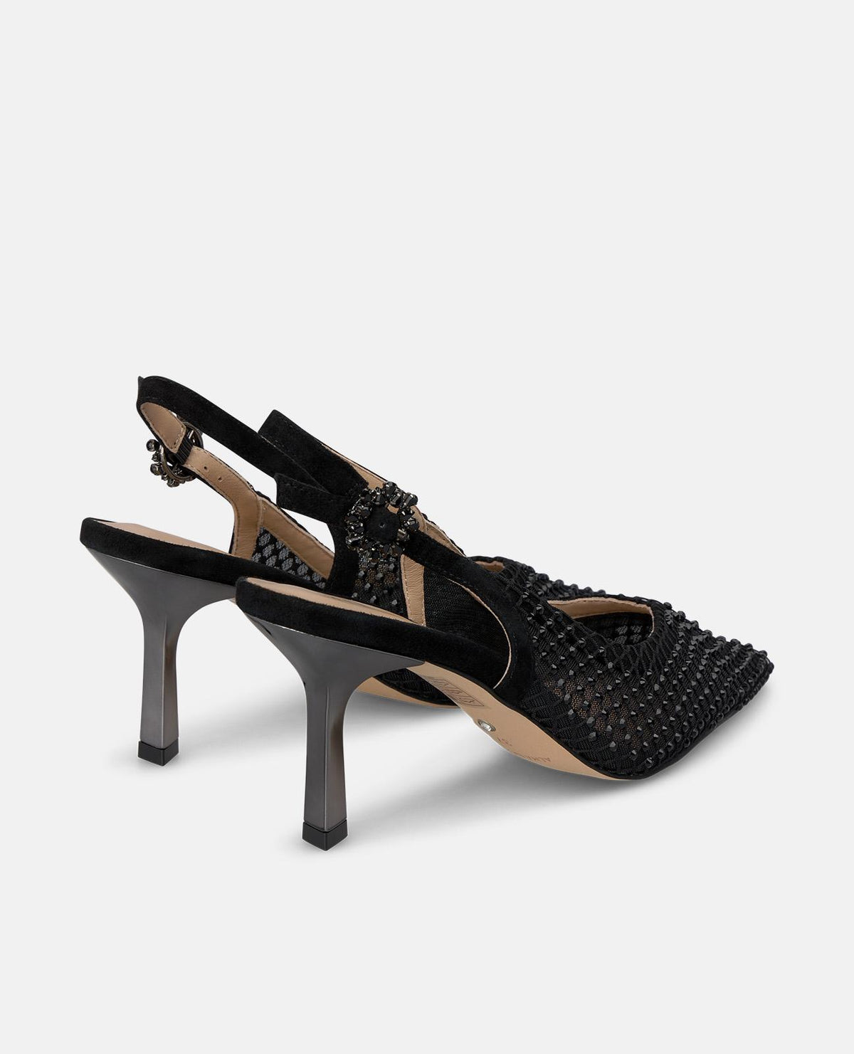 SCARPA APERTA SURFACE IN TESSUTO A MAGLIA CON DETTAGLI IN STRASS