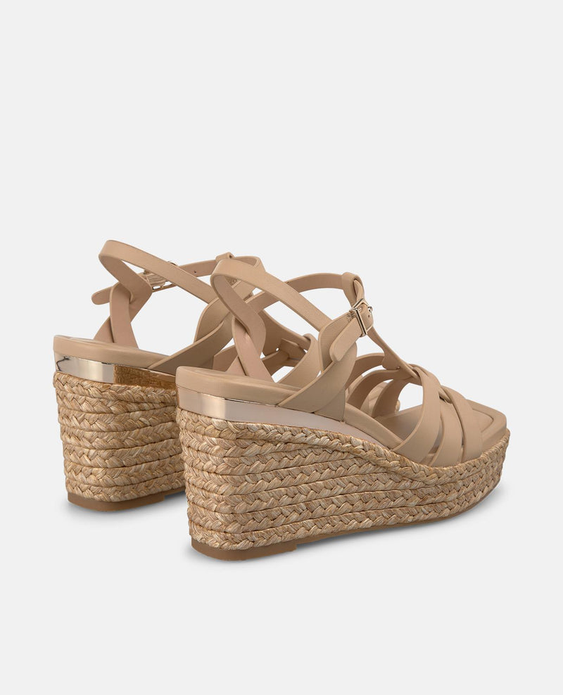 SANDALIA CUÑA ESPARTO MULTIPLE TIRAS