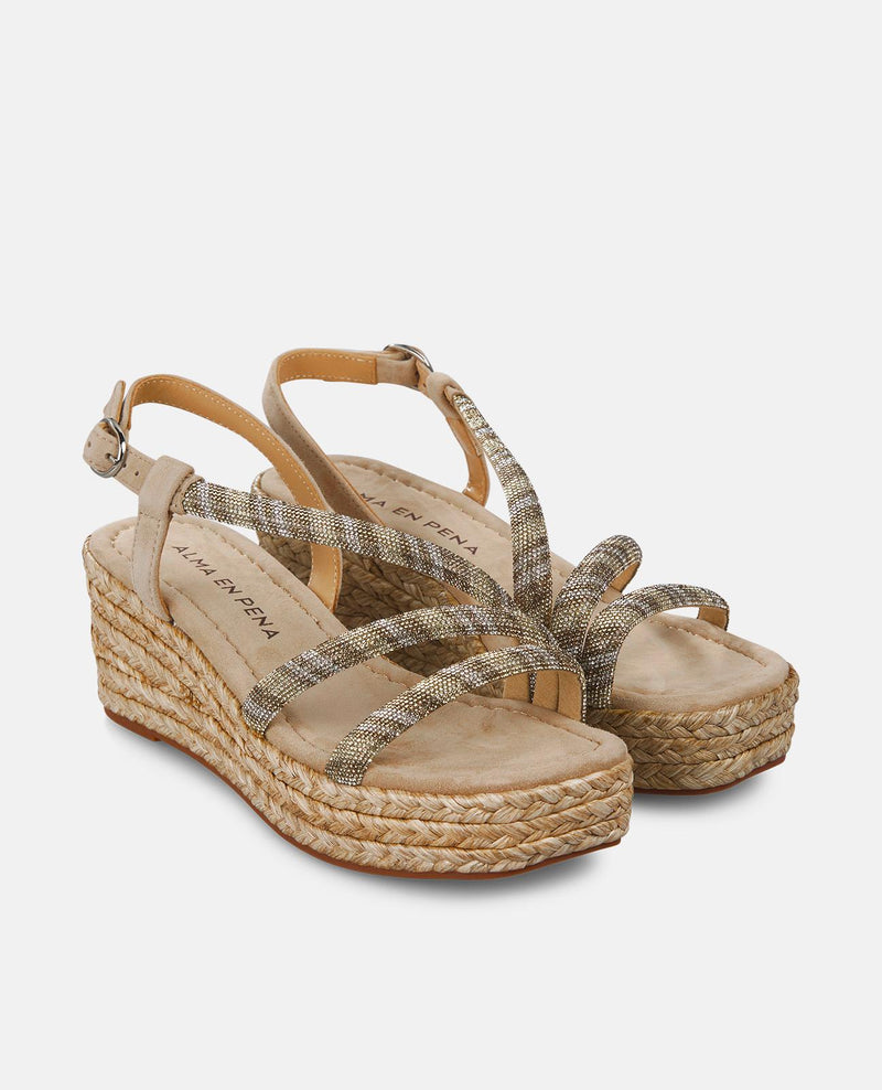 CUÑA TRENZADA TIRA PEDRERÍA