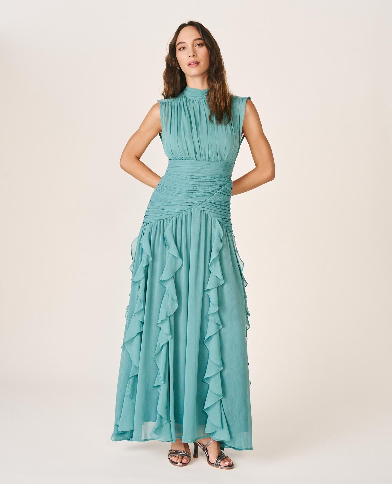 VESTIDO LARGO VOLANTES